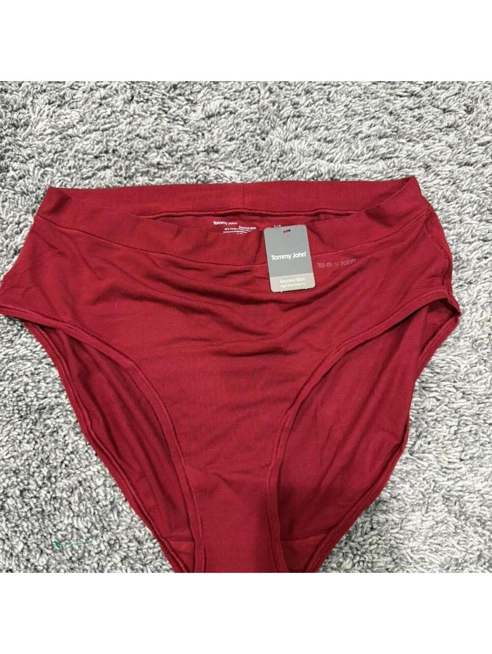 Tommy John Second Skin High Rise Brief - Large - Burgundy